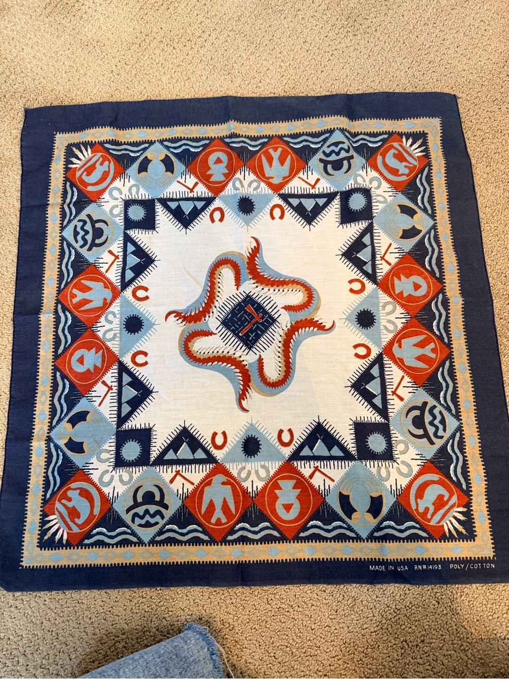 Vintage Southwestern Western Print Square Scarf - Picture 2 of 5